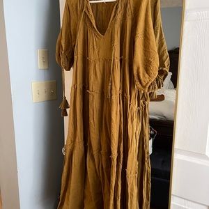 Free people dress ochre color xs